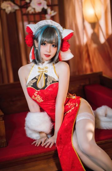 焖焖碳 NO.046 碧蓝航线-柴郡新春旗袍[29P-180MB]-喵咪社