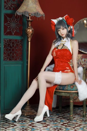 51酱 – NO.18 碧蓝航线-柴郡新春旗袍[12P-54MB]-喵咪社