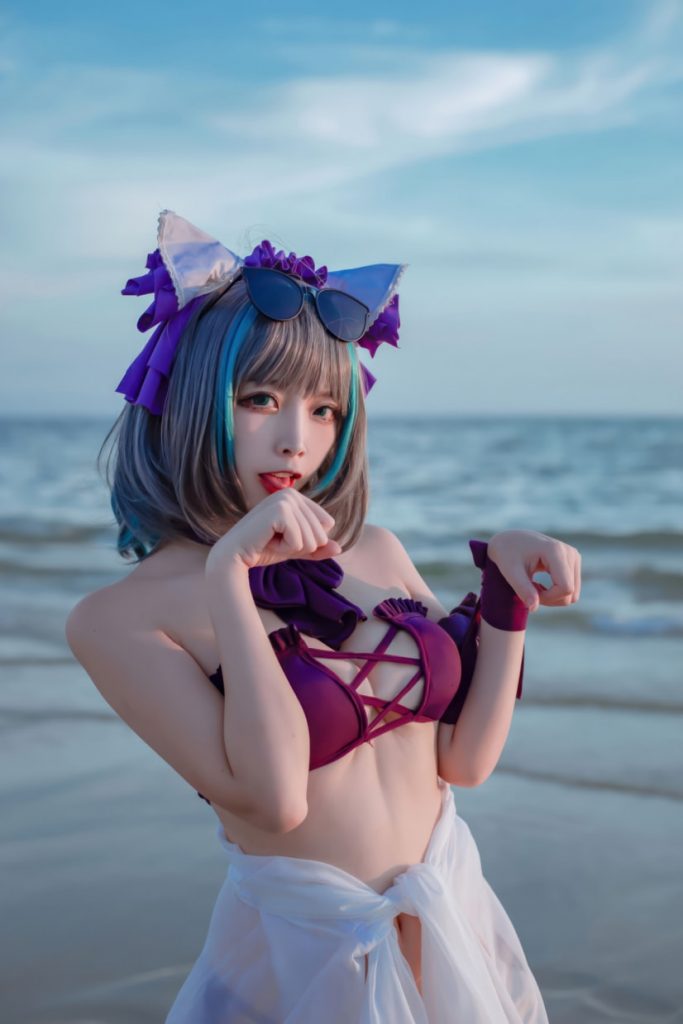 二佐Nisa – NO.202 碧蓝航线-柴郡泳装[30P-373MB]-喵咪社